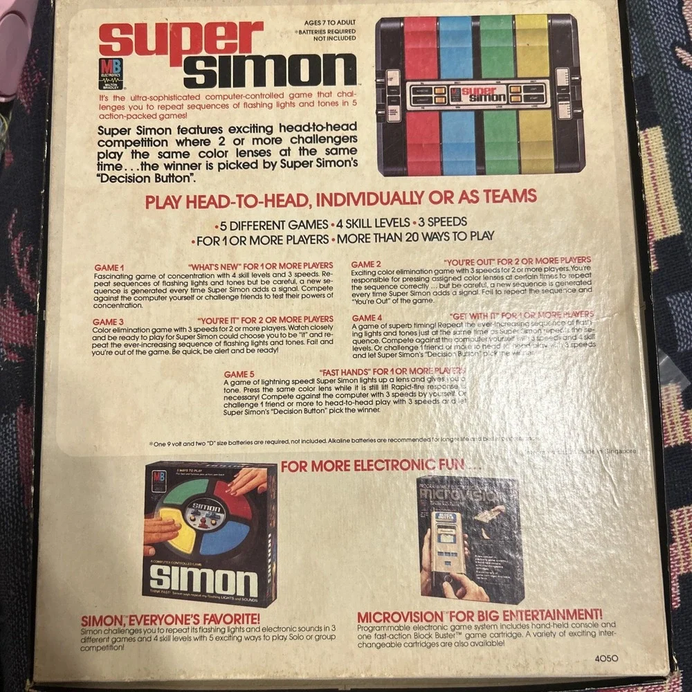 💥Vtg 1979/80 Milton Bradley Super Simon Electronic Memory Game - Fully Tested